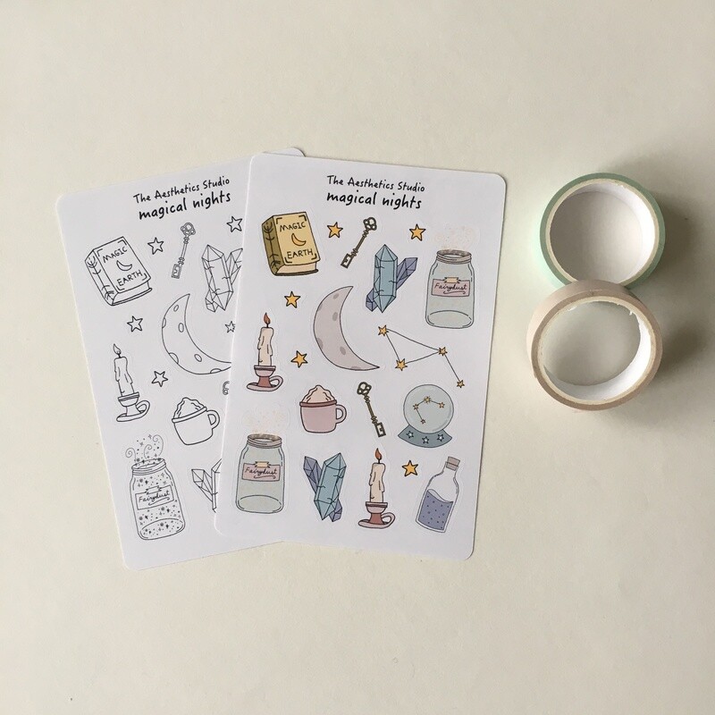 magical nights &amp; wax seals sticker sheet