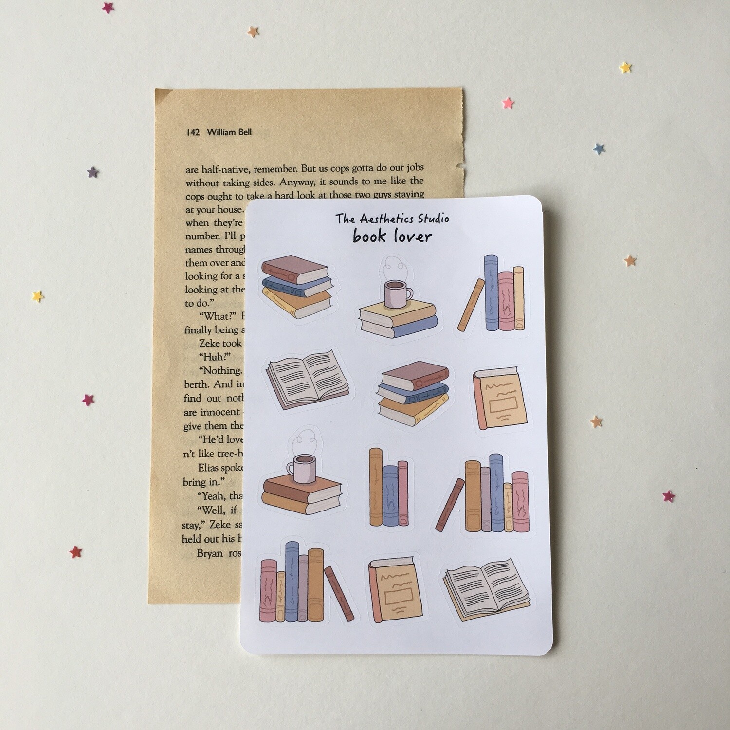 book lover sticker sheet