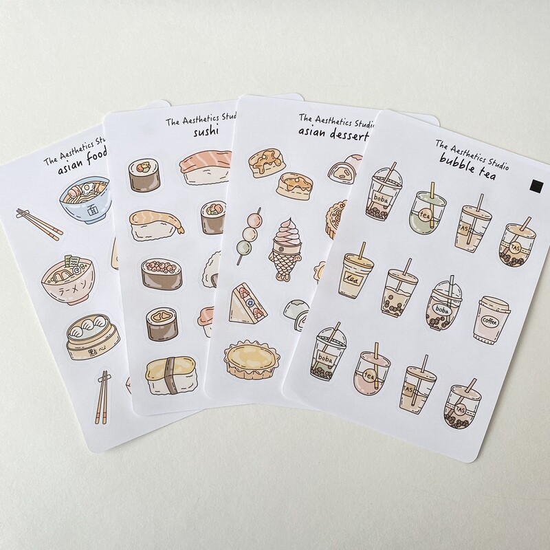 asian foods sticker collection
