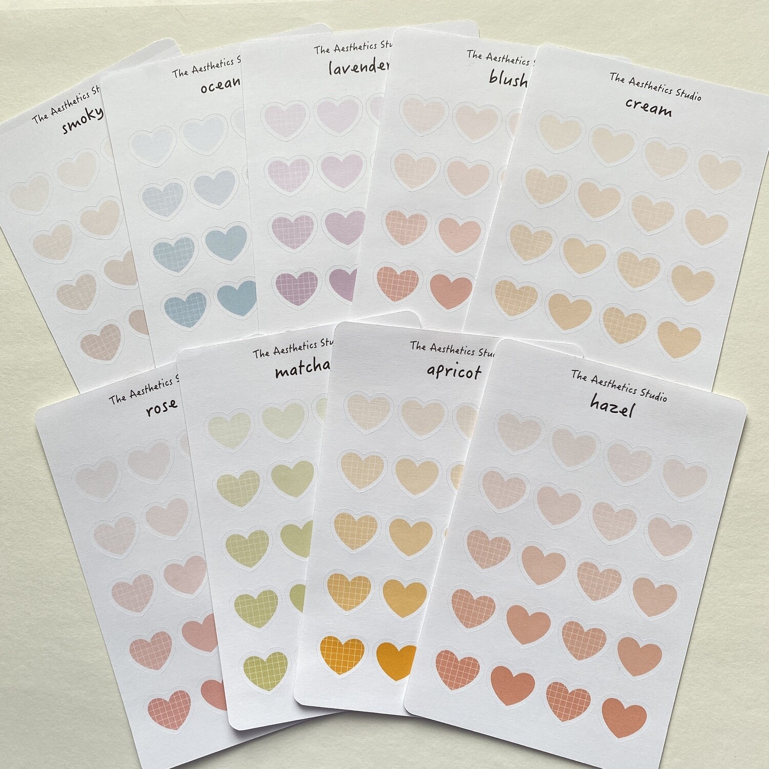 hearts &amp; abstract blobs sticker sheet