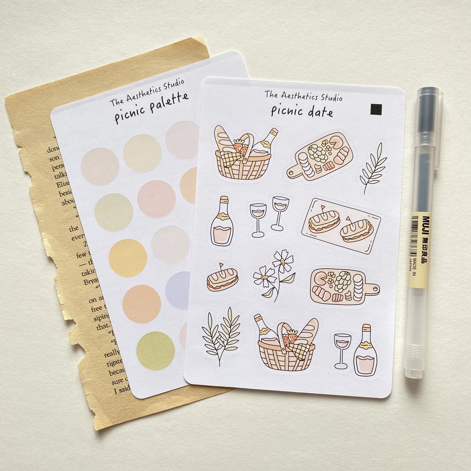 picnic date sticker sheet
