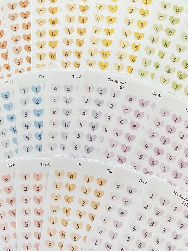 alphabet &amp; numbers sticker sheet