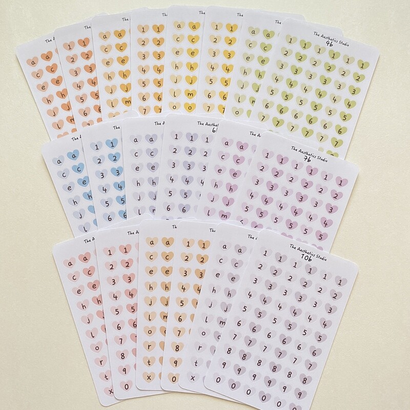 alphabet &amp; numbers sticker sheet