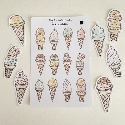 ice cream sticker sheet