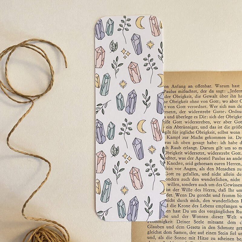 magical moon and crystals bookmarks