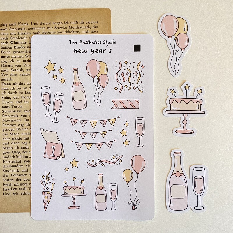 new year's sticker sheet
