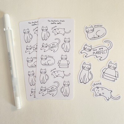 cute cats sticker set