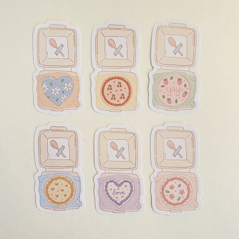 lunch box cake sticker sheet