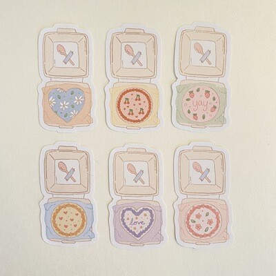 lunch box cake sticker sheet