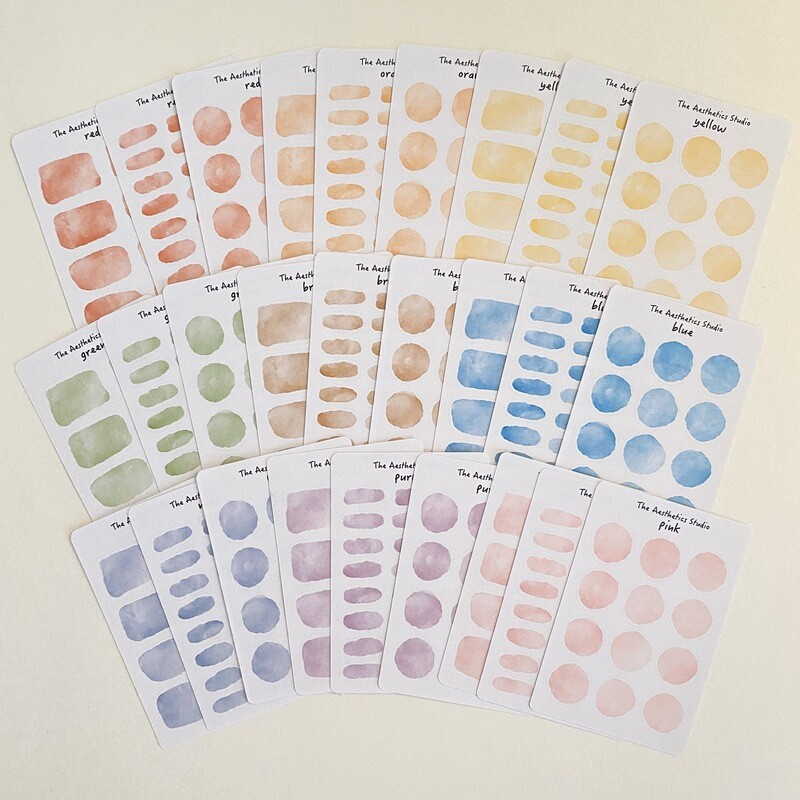watercolour deco sticker sheet