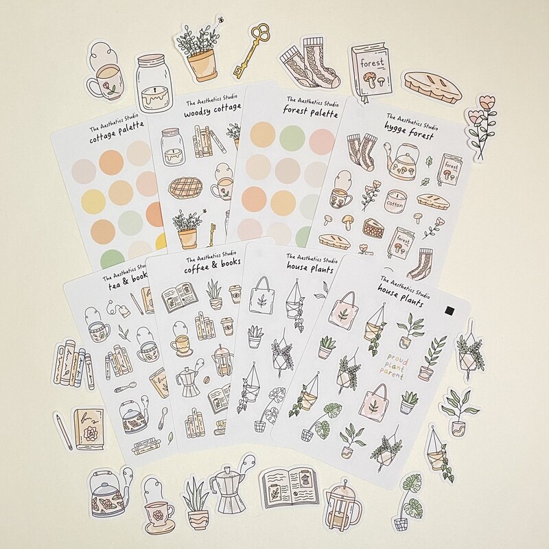 cottage core sticker collection