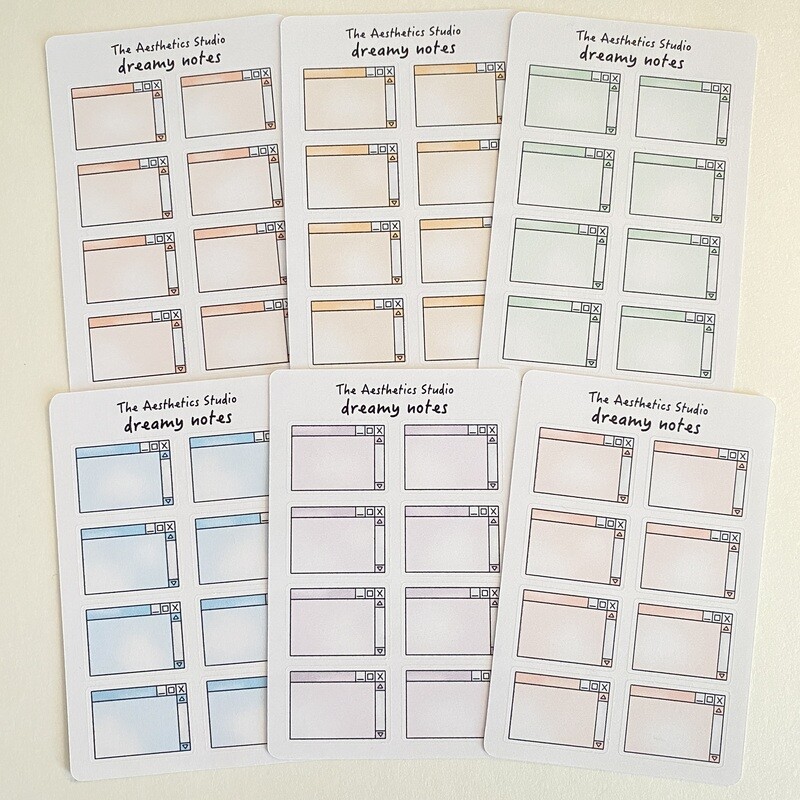 dreamy computer sticker sheet