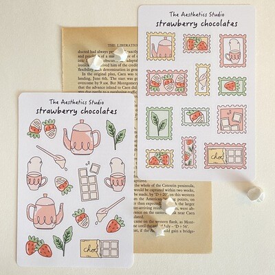 strawberry chocolates sticker sheet