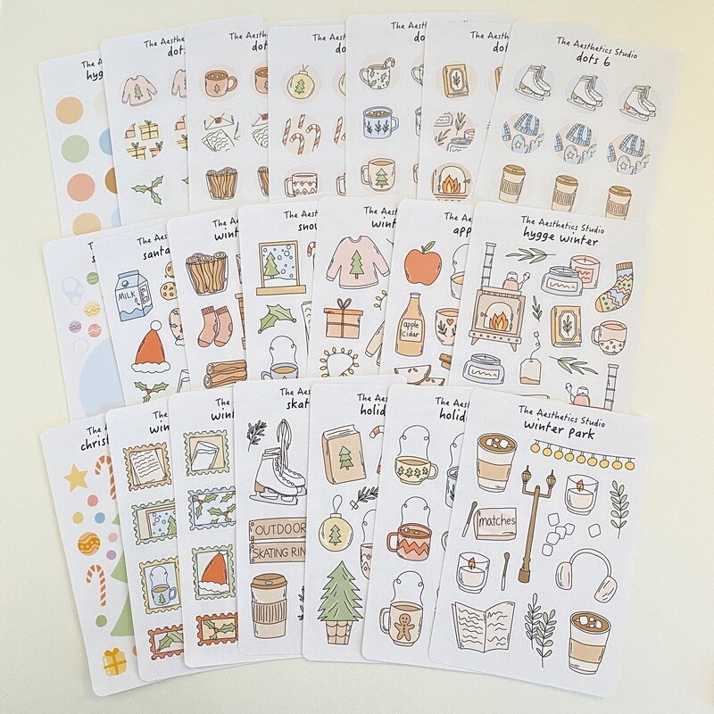 cozy winter sticker collection