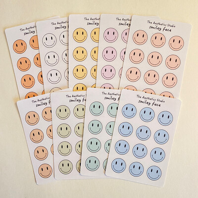 smiley face sticker sheet