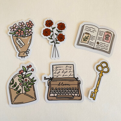vintage glossy stickers