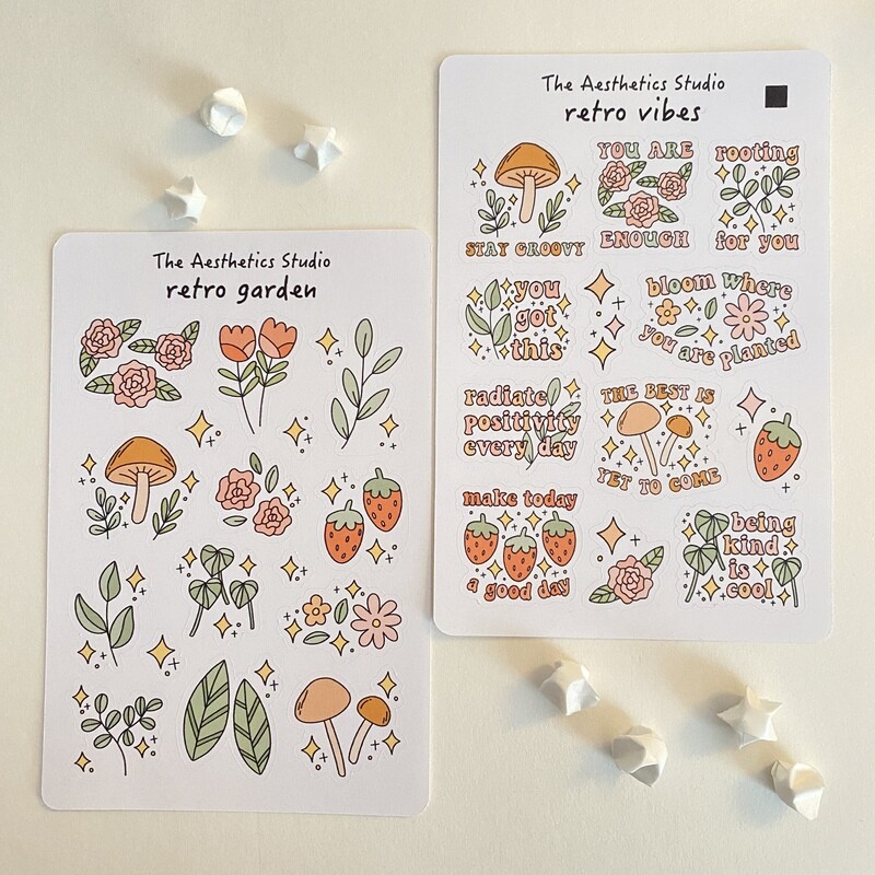 retro vibes sticker collection