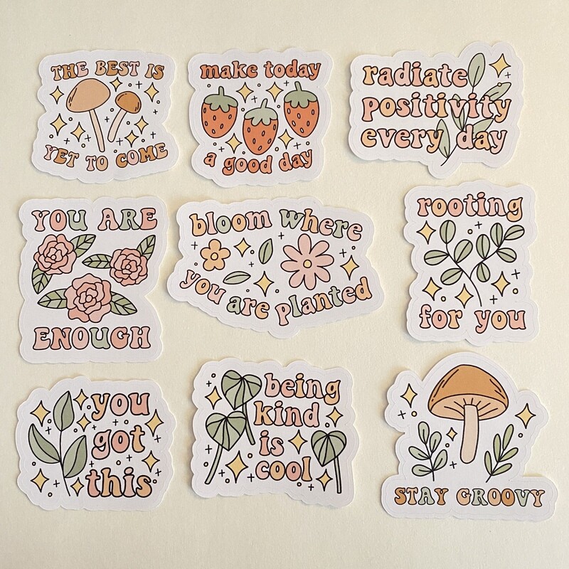 retro vibes sticker collection