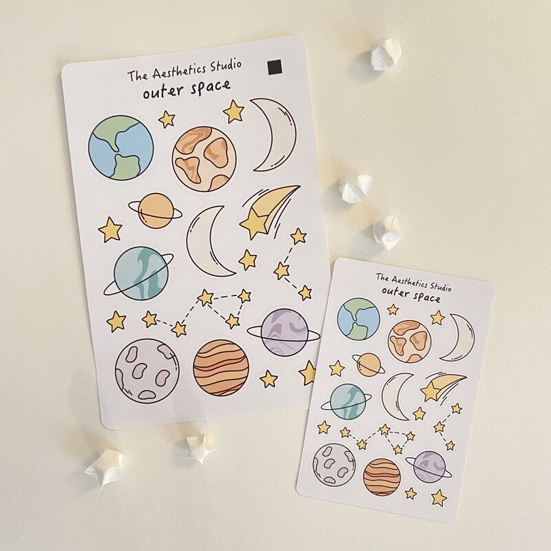 outer space sticker sheet