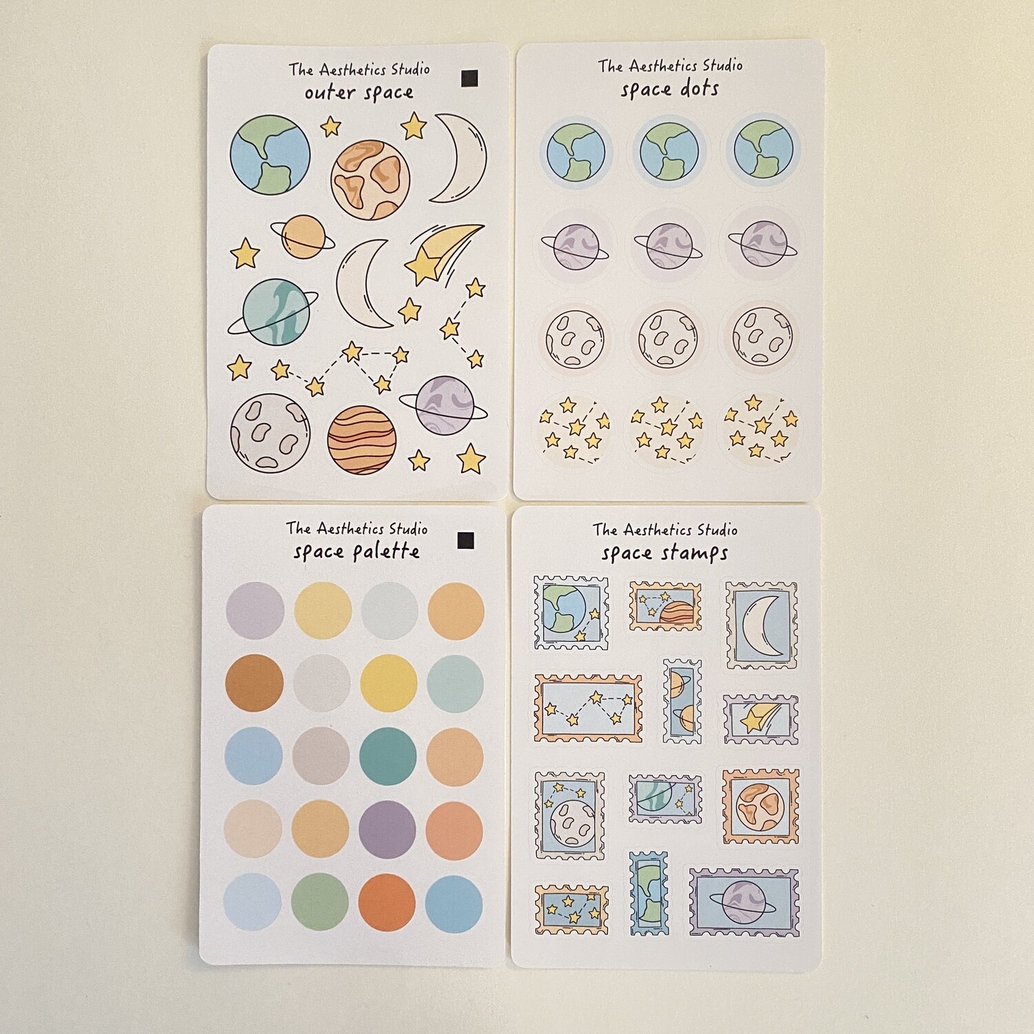 outer space sticker sheet