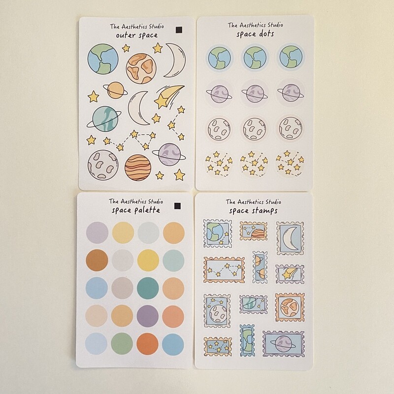 outer space sticker sheet
