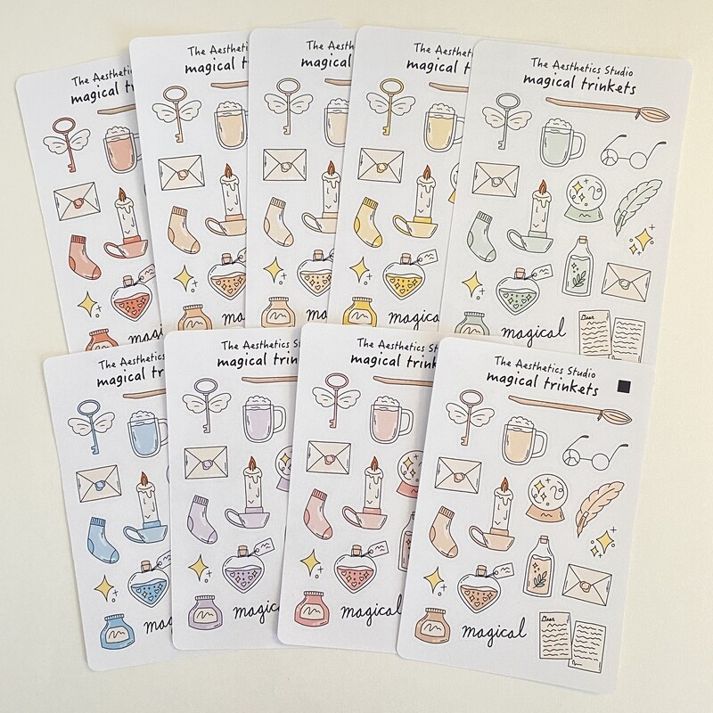 magical trinkets sticker sheet