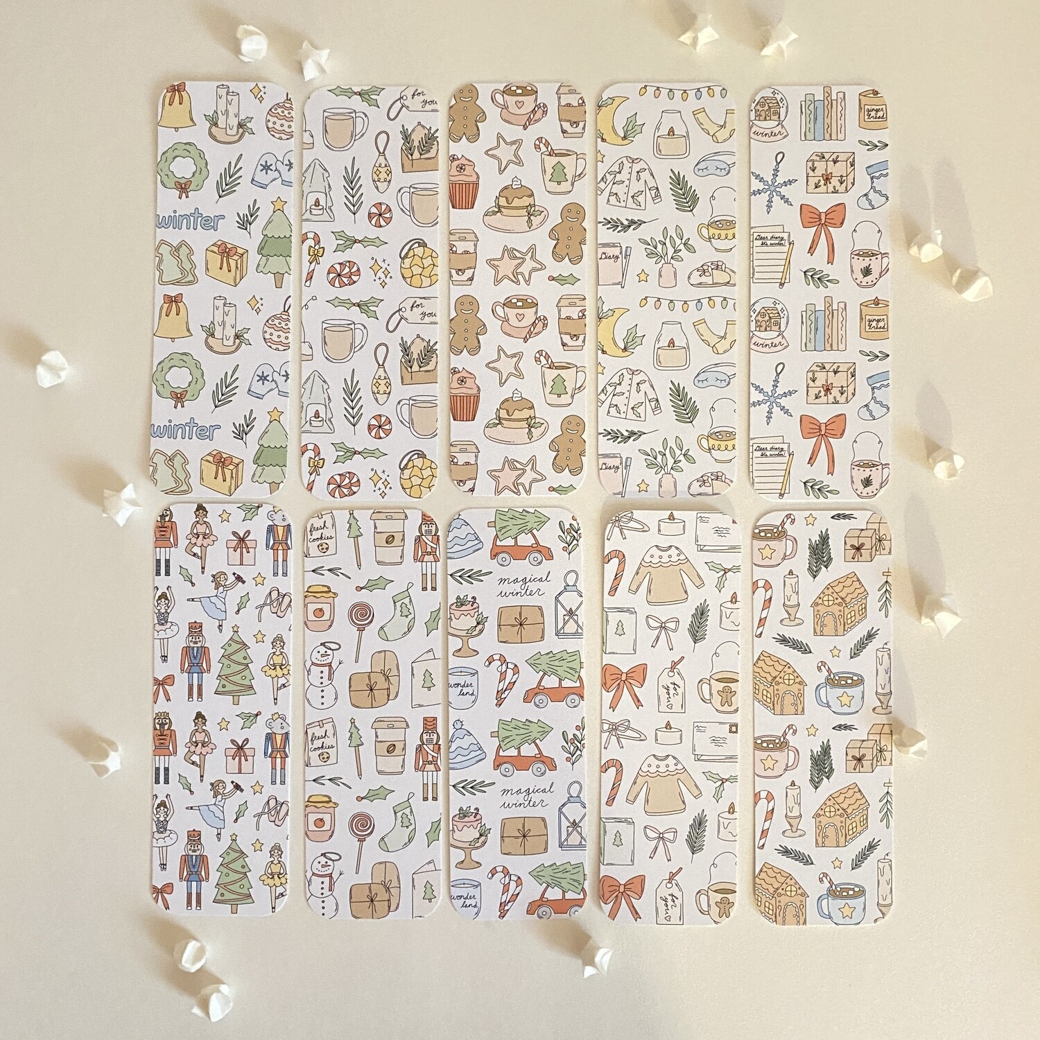 magical winter bookmarks