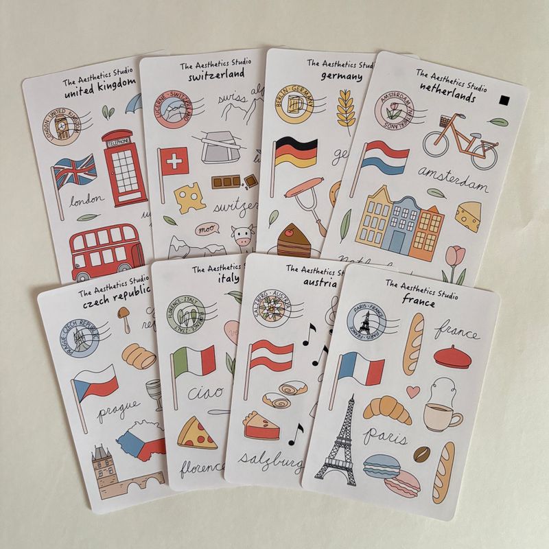 travel europe sticker collection