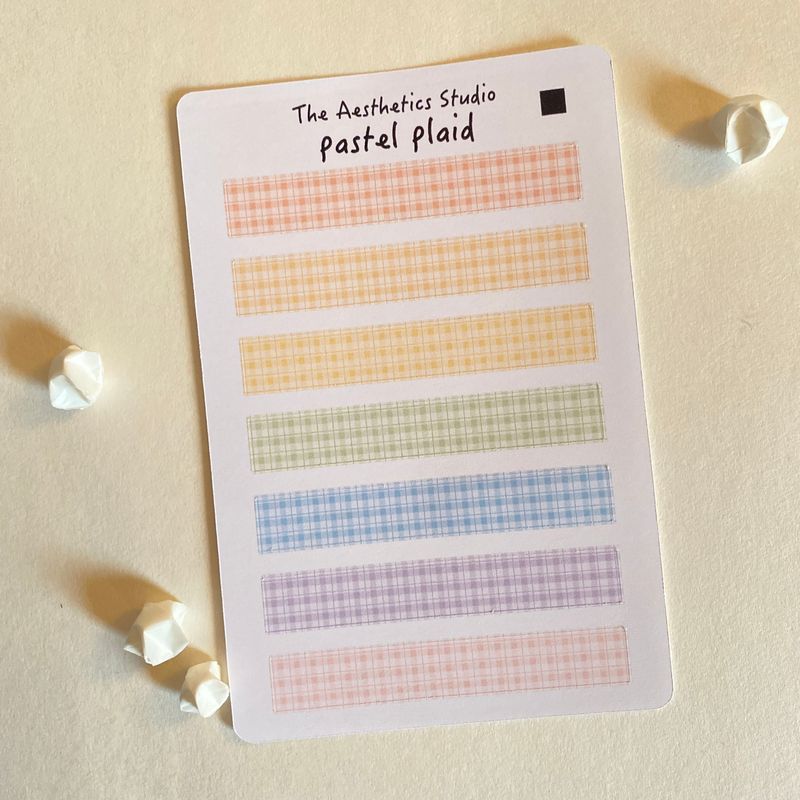 pastel grid &amp; cloudy sky sticker sheet