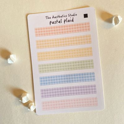 pastel grid &amp; cloudy sky sticker sheet