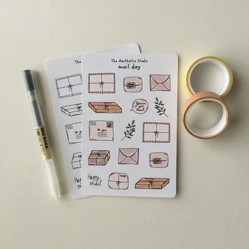 cozy cottage &amp; mail day sticker sheet