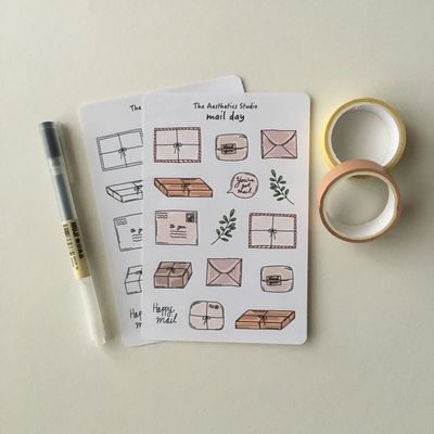 cozy cottage &amp; mail day sticker sheet