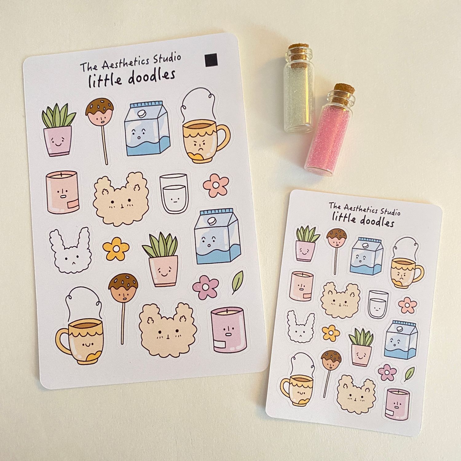 dino love &amp; little doodle sticker sheet