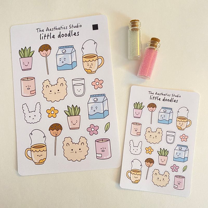 dino love &amp; little doodle sticker sheet