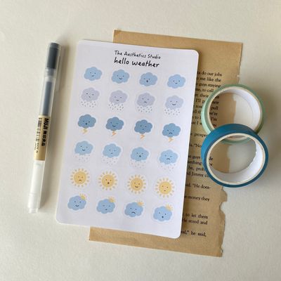 enchanted garden &amp; hello weather sticker sheet