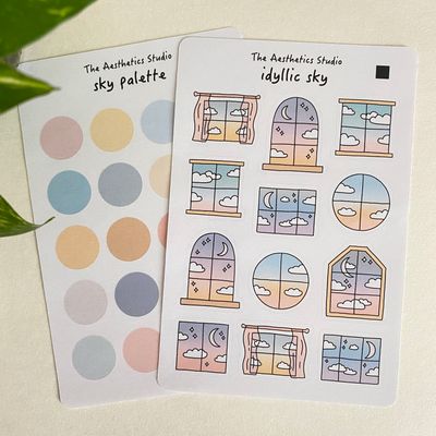ice cream &amp; idyllic sky sticker sheet