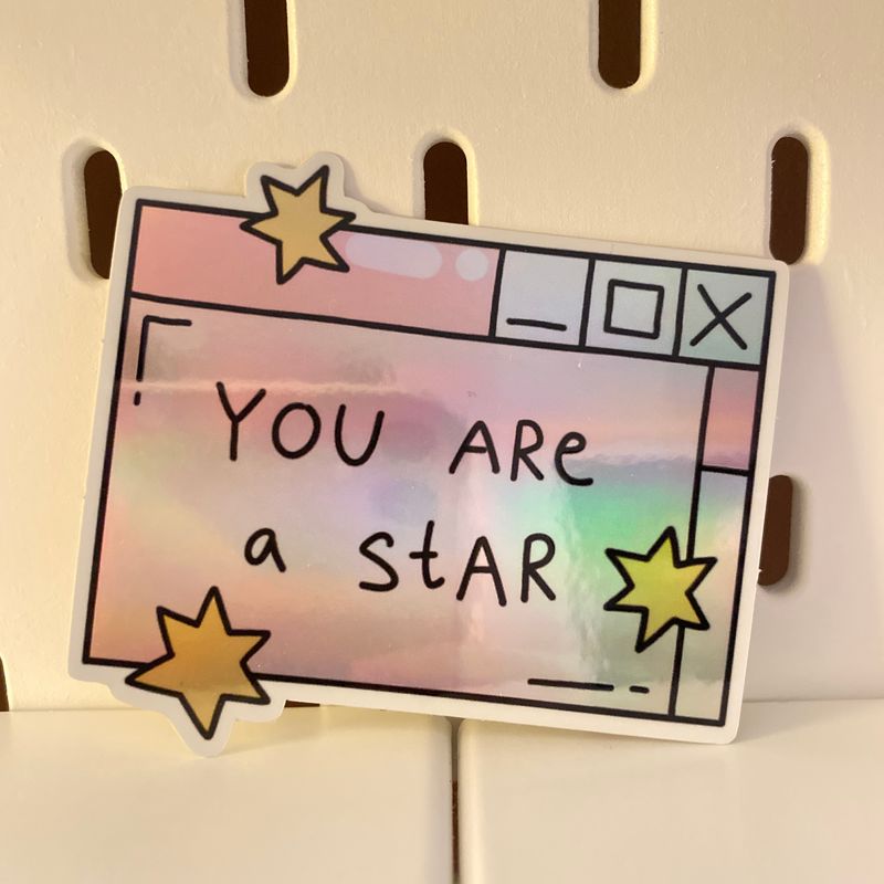 chase your dream &amp; you're a star holographic sticker