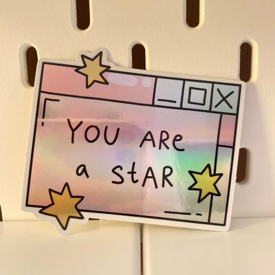 chase your dream &amp; you're a star holographic sticker