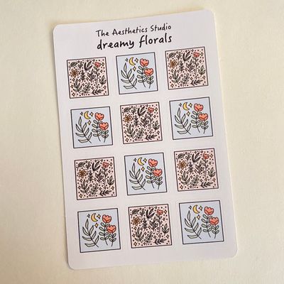 leaves &amp; dreamy florals sticker sheet