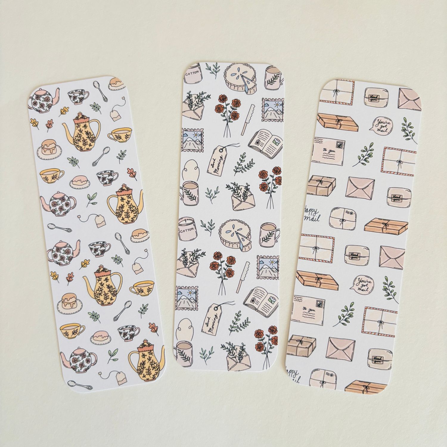 cozy cottage, mail day &amp; tea time bookmarks
