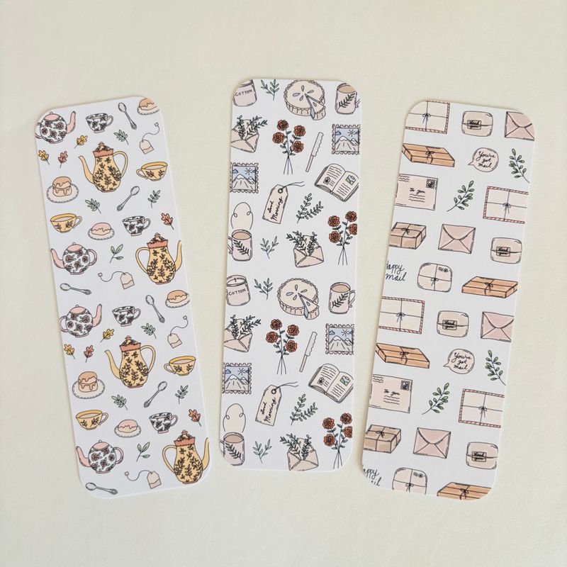 cozy cottage, mail day &amp; tea time bookmarks