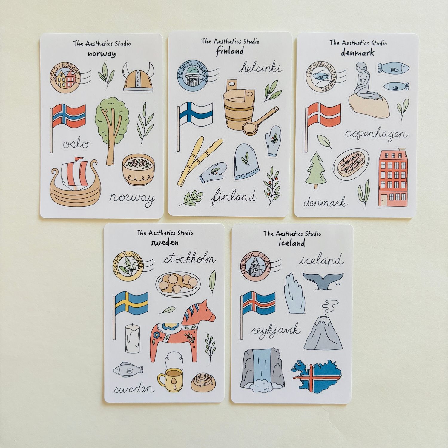 nordic countries sticker collection