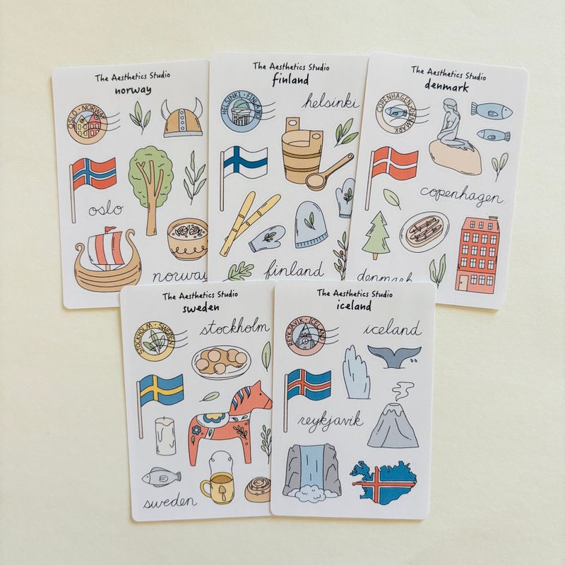 nordic countries sticker collection