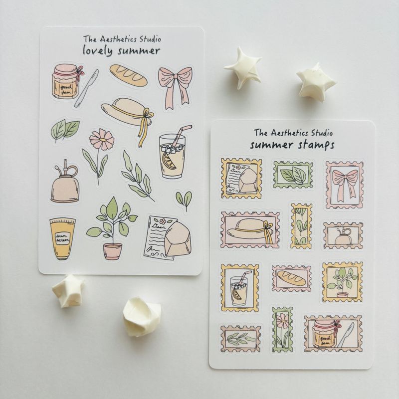 whimsical summer sticker collection