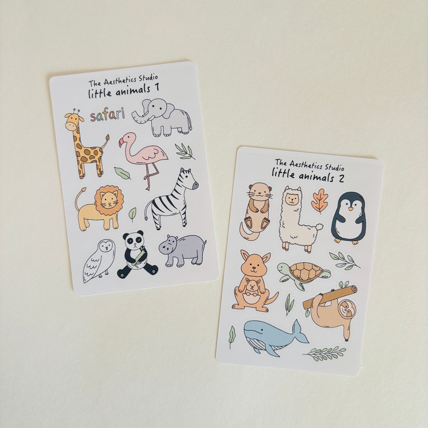 little animals sticker sheet