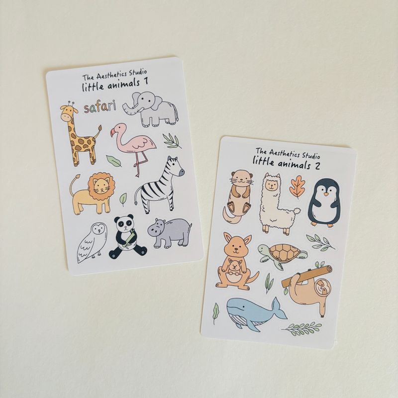 movie night and little animals sticker sheet