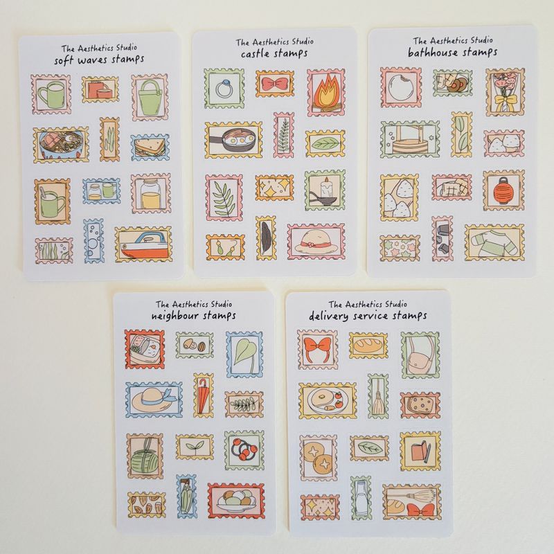 cute whimsical Japanese studio sticker collection
