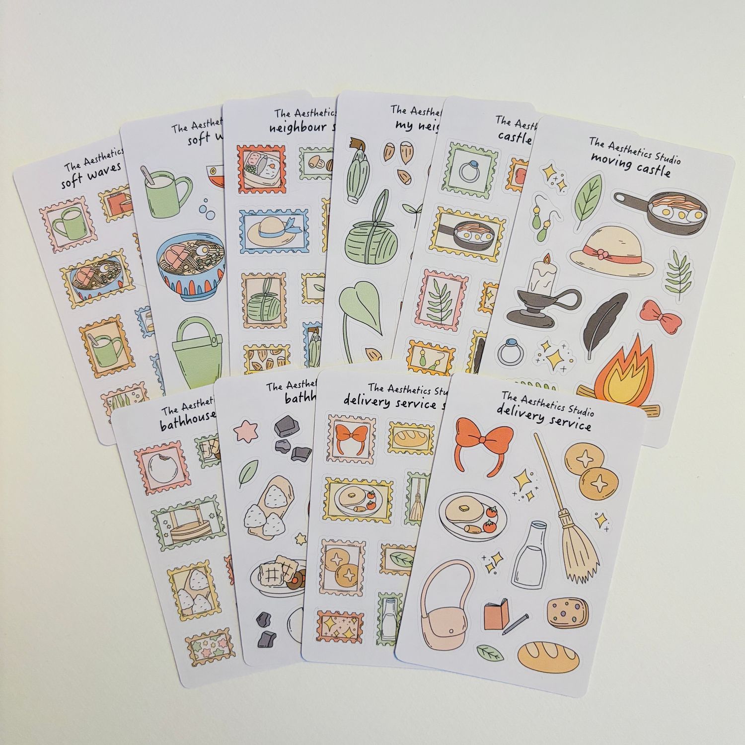 cute whimsical Japanese studio sticker collection