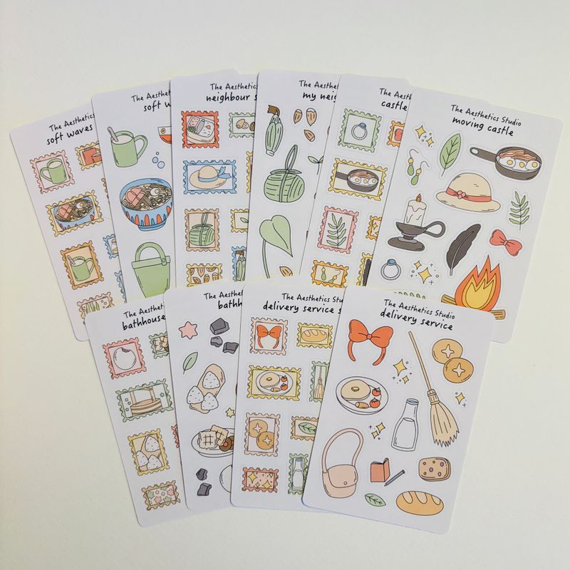 cute whimsical Japanese studio sticker collection