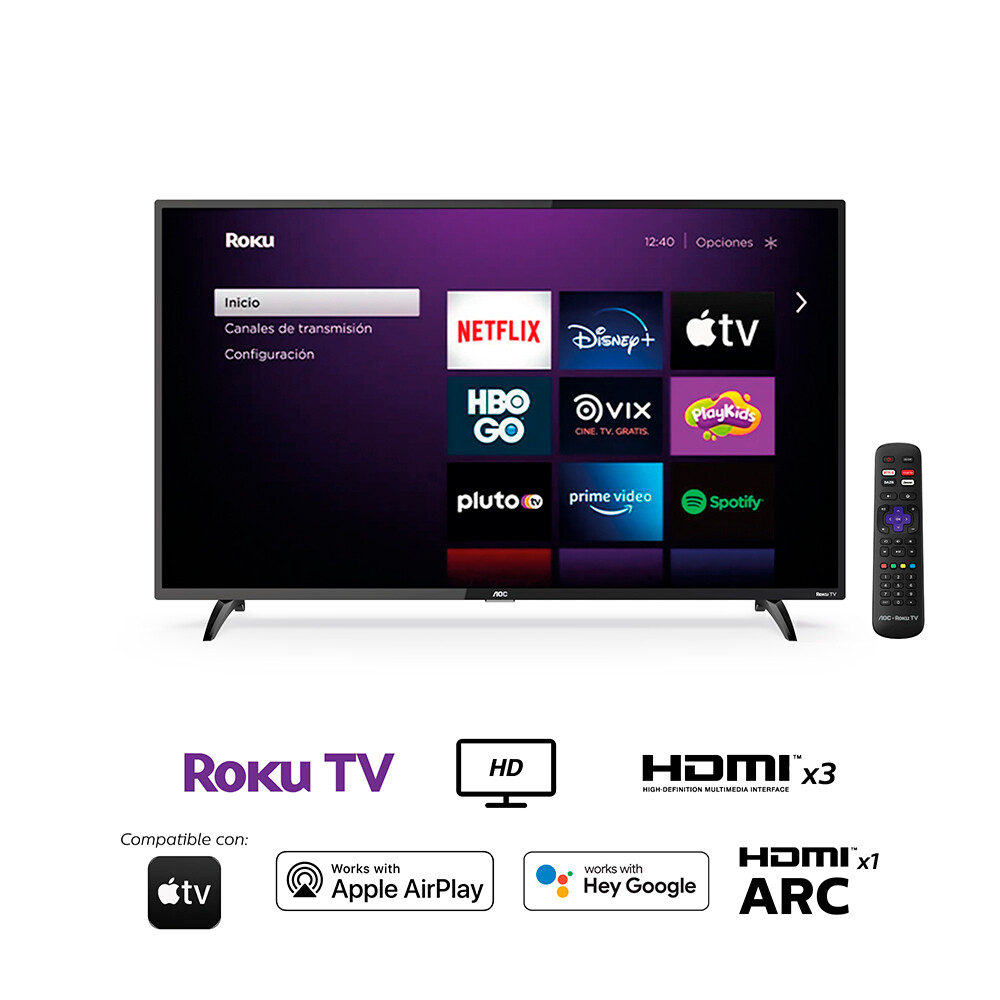 Televisor LED Smart TV 32" HD AOC Roku 32S5195
